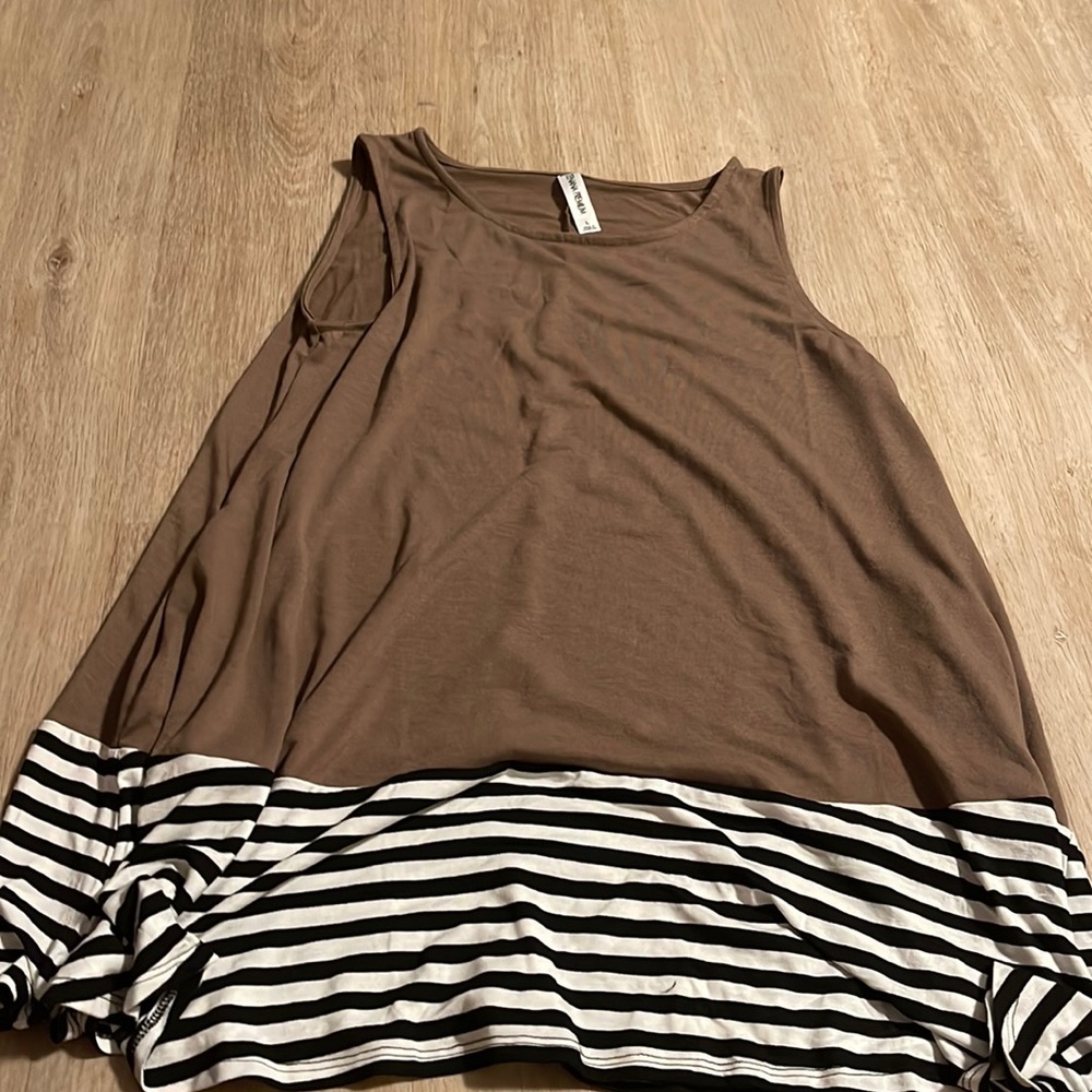 Brown striped tank top